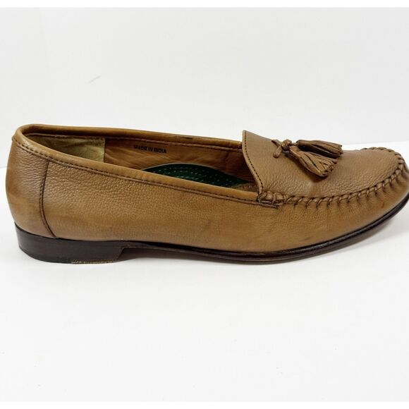 Nettleton Mens 10W Leather Loafer Slip On Brown Tan Tassel Dress Shoes Office main image 5